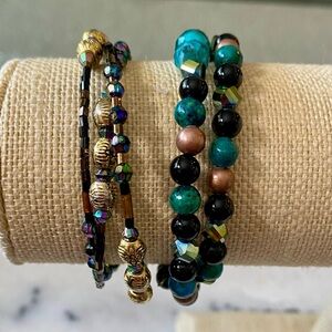 Two Beaded Wrap Bracelets